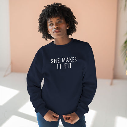 She Makes It Fit women in trucking sweatshirt for female CDL drivers — Rolling Line