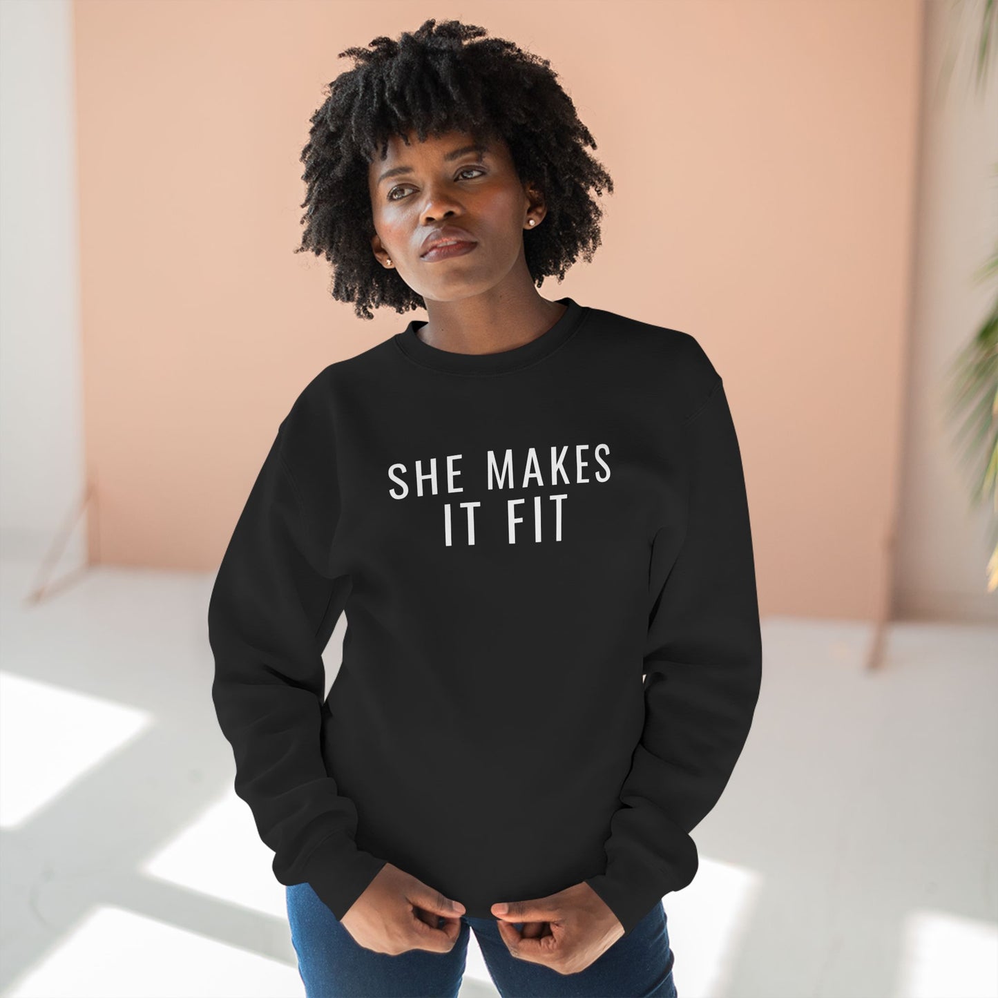 She Makes It Fit women in trucking sweatshirt for female CDL drivers — Rolling Line