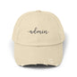 Beige cap with text 'Walking by Faith Tripping is Not Allowed' on a white background