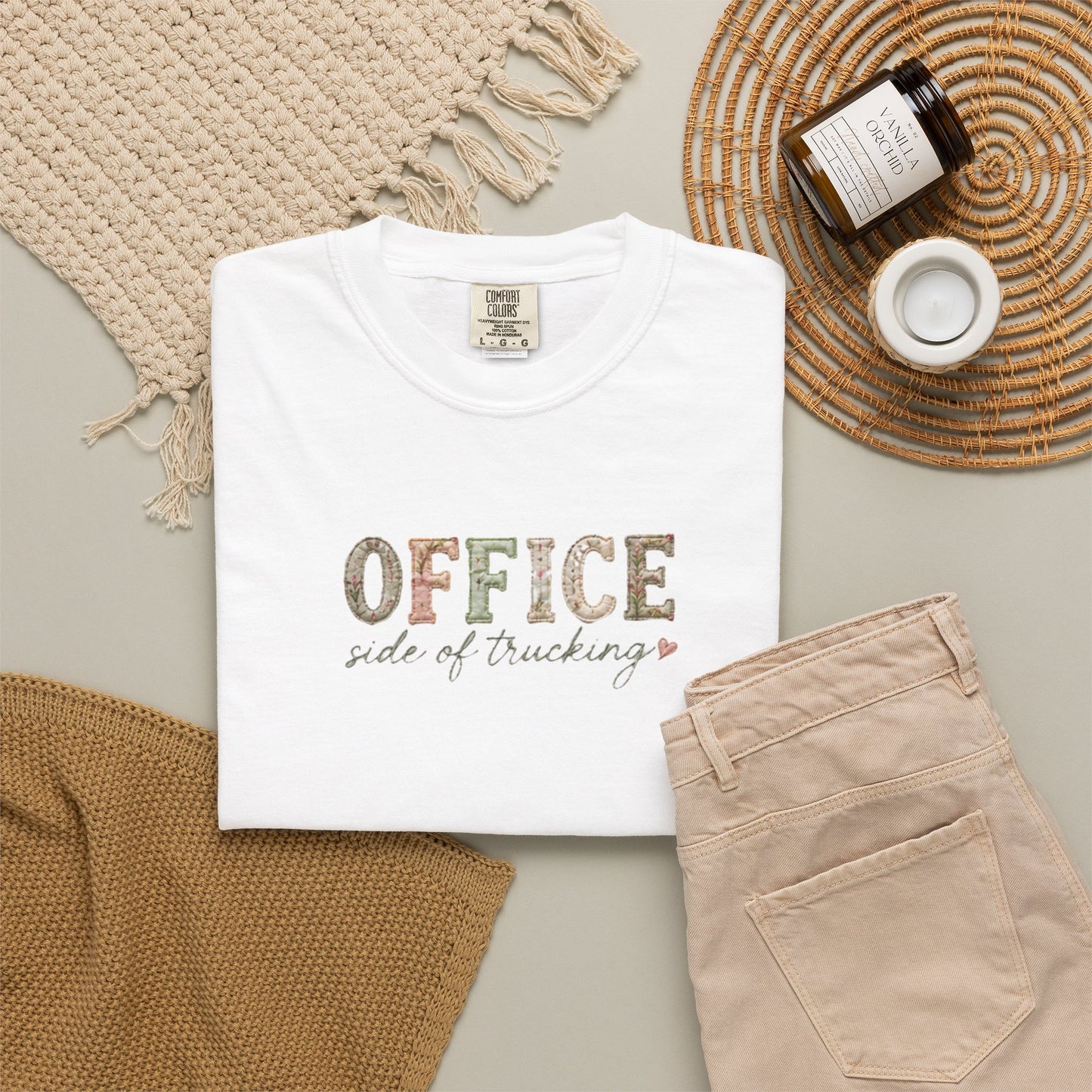 Minimal floral logistics shirt for dispatchers, coordinators, and trucking office professionals. Printed on premium Comfort Colors® tees with a soft relaxed fit