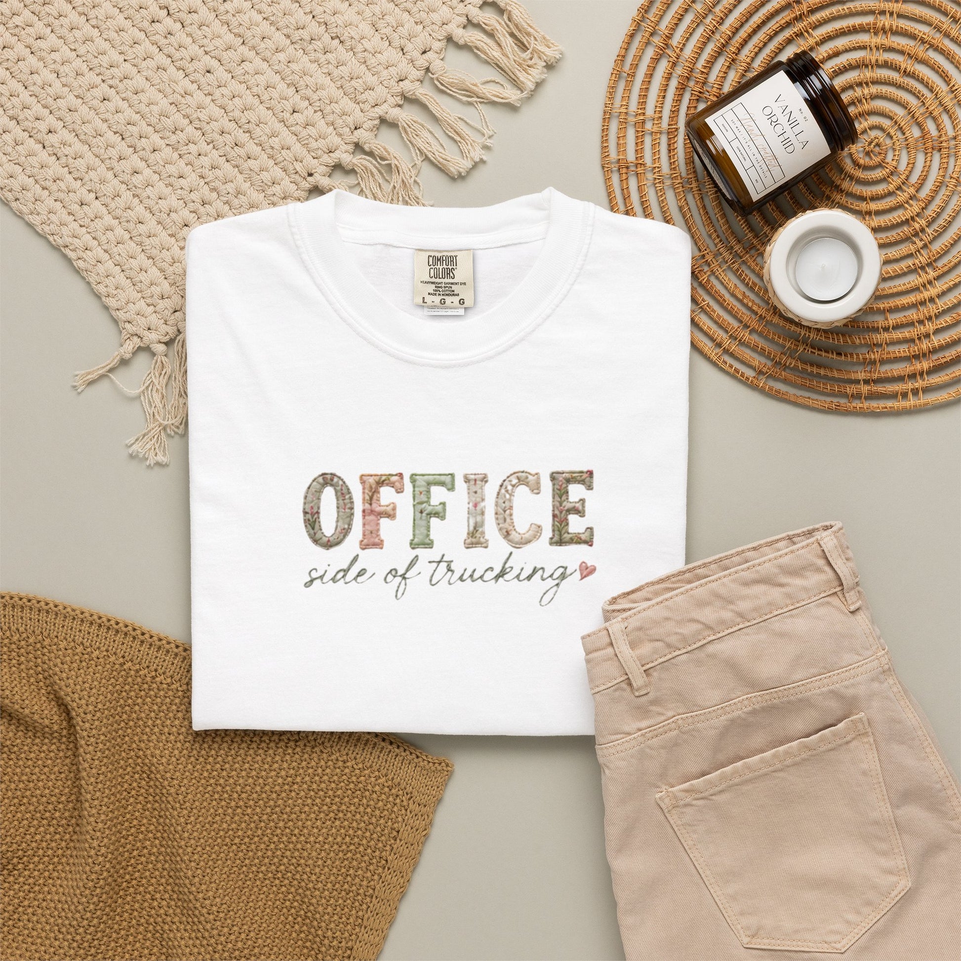 Minimal floral logistics shirt for dispatchers, coordinators, and trucking office professionals. Printed on premium Comfort Colors® tees with a soft relaxed fit