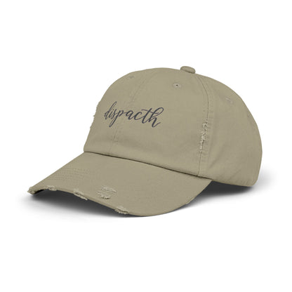 Beige cap with floral embroidery on a white background
