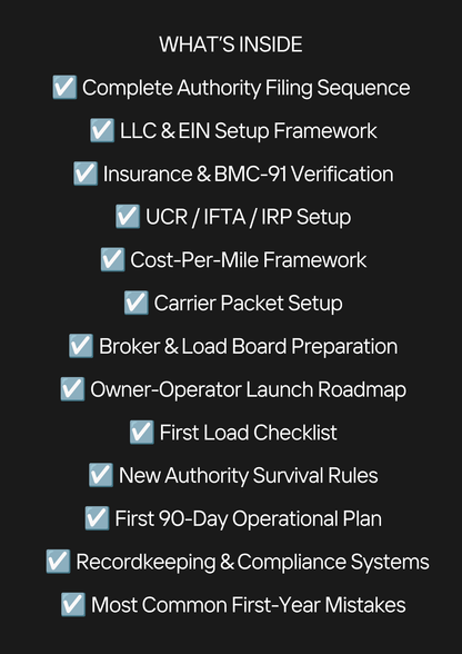 The Owner-Operator Launch System  - The Complete Independent Trucking Transition System