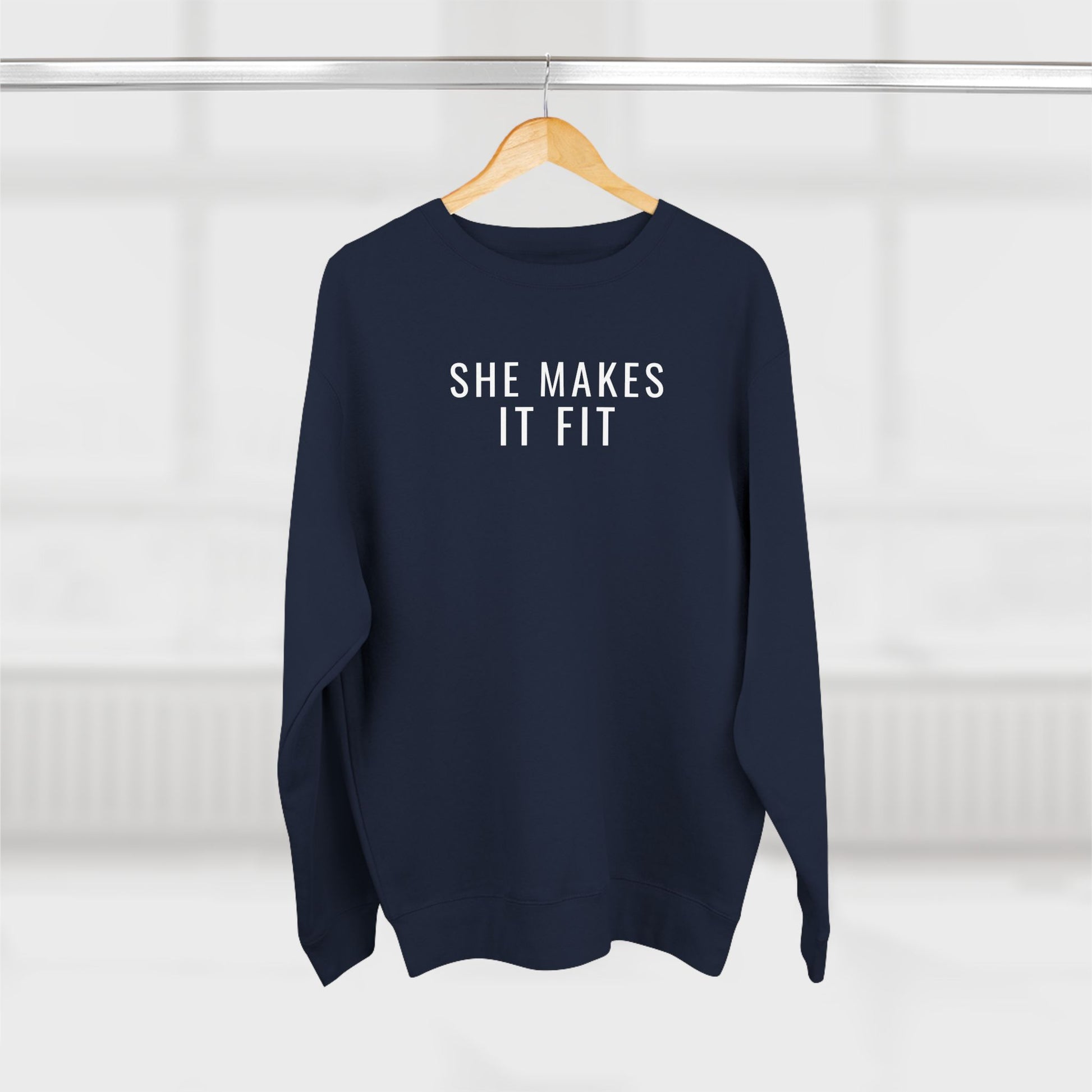 She Makes It Fit women in trucking sweatshirt for female CDL drivers — Rolling Line