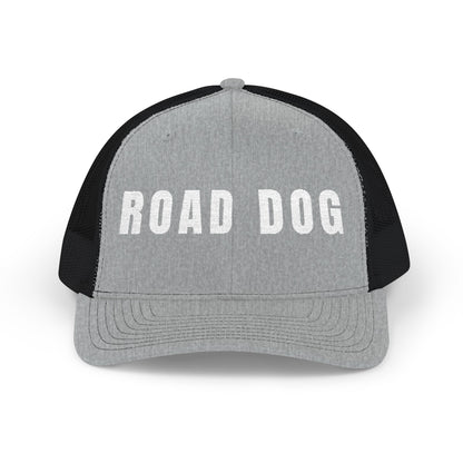 Road Dog embroidered mesh snapback trucker hat for CDL drivers and owner-operators — Rolling Line