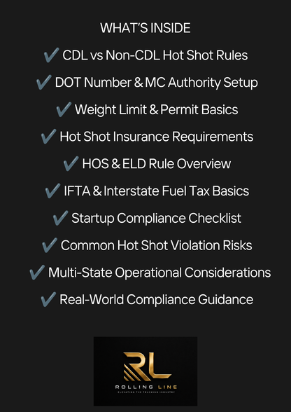 Hot Shot Trucking Startup Guide - DOT, CDL, Insurance & Compliance