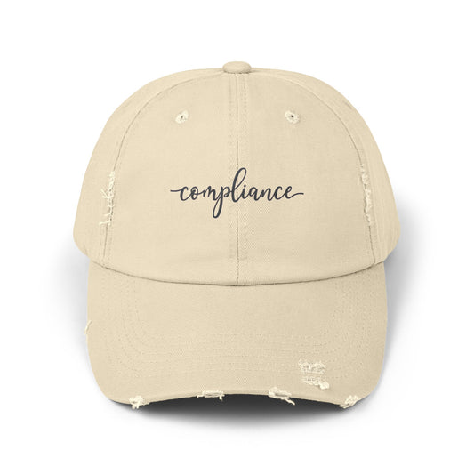 Compliance distressed vintage trucker hat for trucking office professionals — Rolling Line
