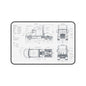 Blueprint-style diagram of a truck on a white background
