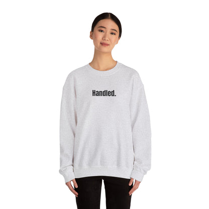 Handled embroidered crewneck sweatshirt for dispatchers and women in trucking — Rolling Line