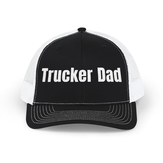 Trucker Dad embroidered snapback hat — gift for truck driver fathers — Rolling Line