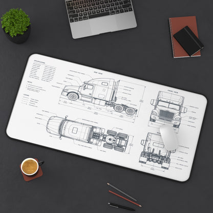 Semi truck blueprint desk pad for trucking office — Rolling Line