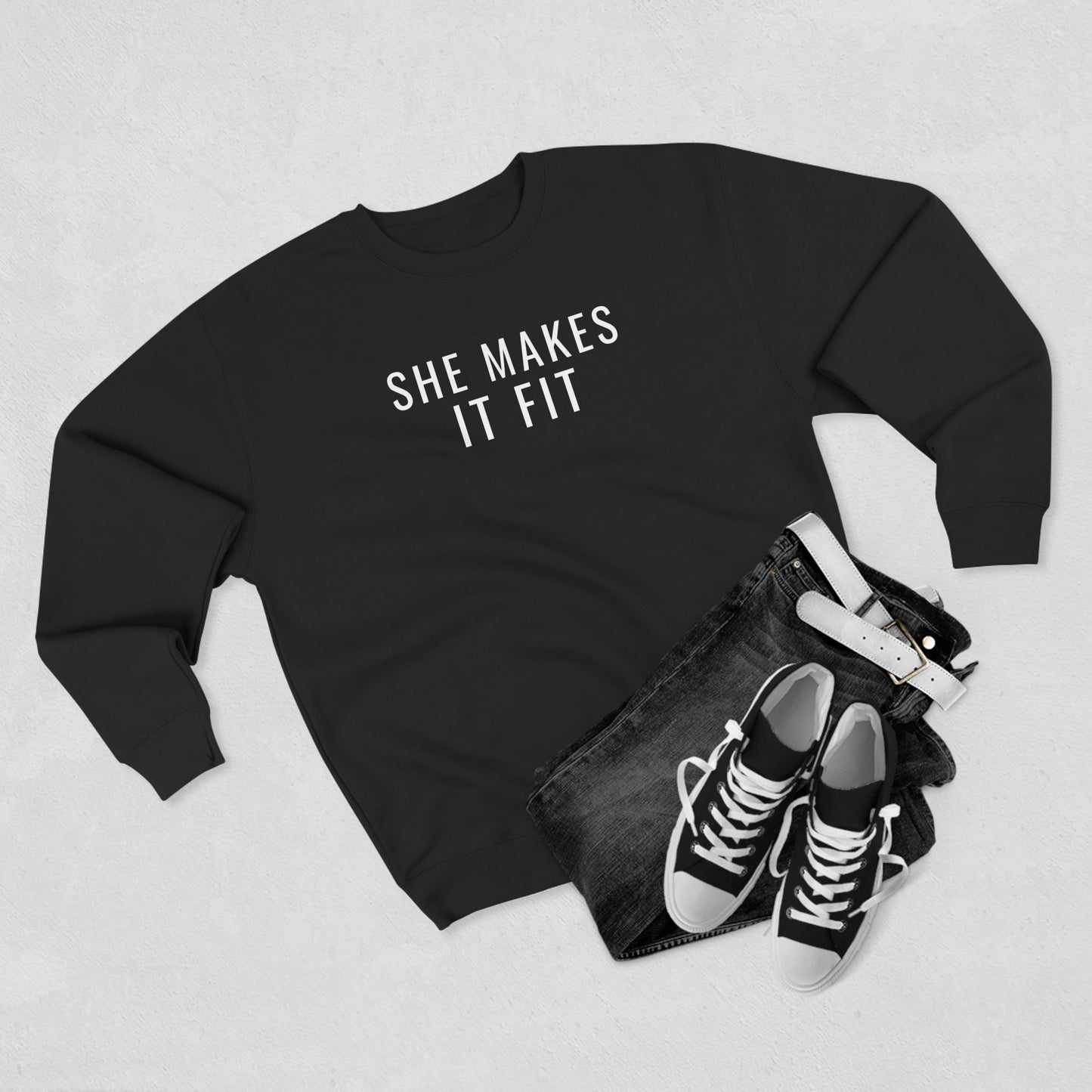 She Makes It Fit women in trucking sweatshirt for female CDL drivers — Rolling Line