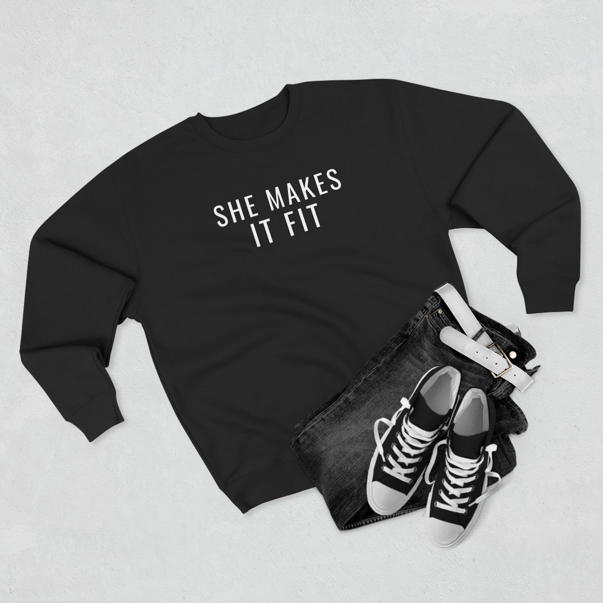 She Makes It Fit women in trucking sweatshirt for female CDL drivers — Rolling Line