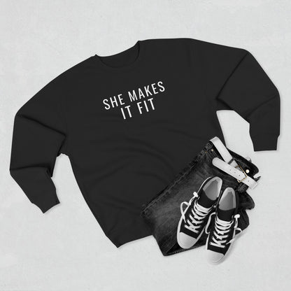 She Makes It Fit women in trucking sweatshirt for female CDL drivers — Rolling Line