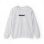 Gray sweatshirt with 'Handled.' text on a white background