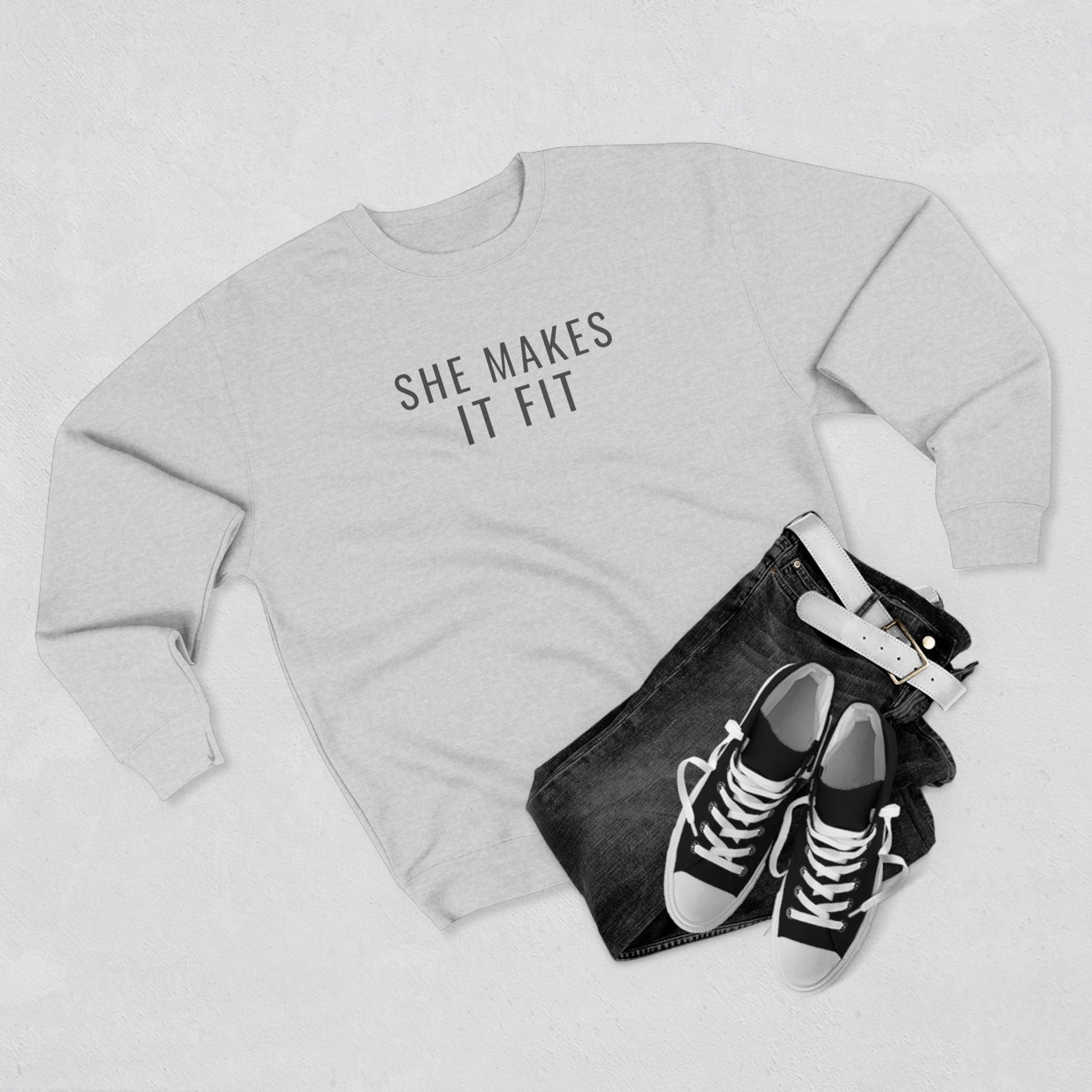 She Makes It Fit women in trucking sweatshirt for female CDL drivers — Rolling Line