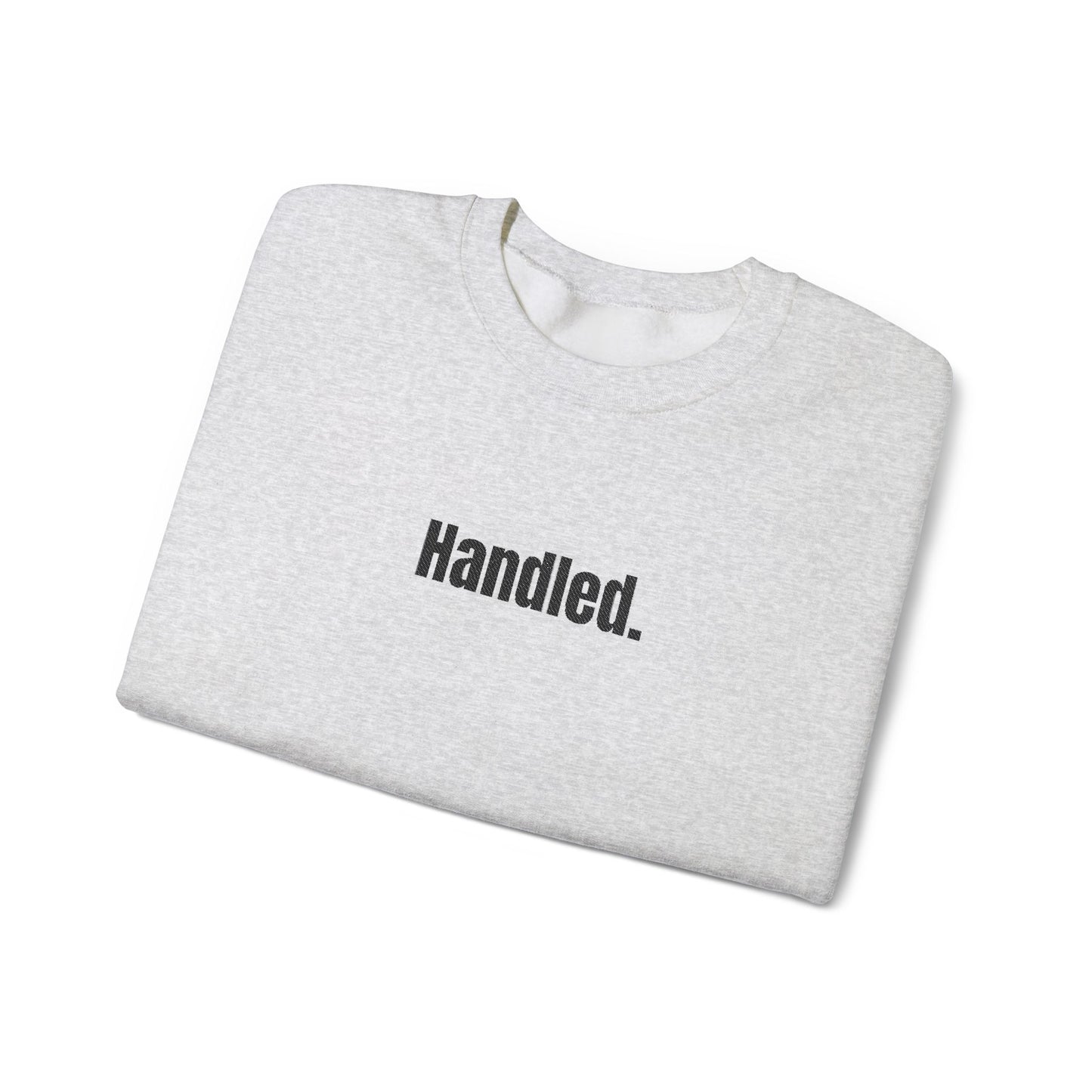 Handled embroidered crewneck sweatshirt for dispatchers and women in trucking — Rolling Line