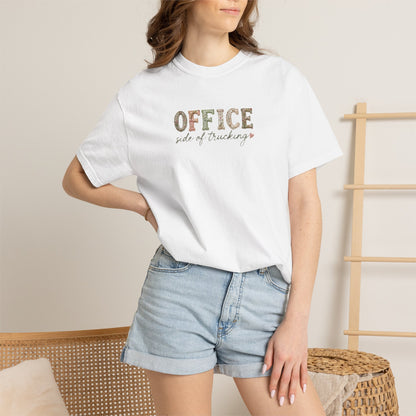 Minimal floral logistics shirt for dispatchers, coordinators, and trucking office professionals. Printed on premium Comfort Colors® tees with a soft relaxed fit