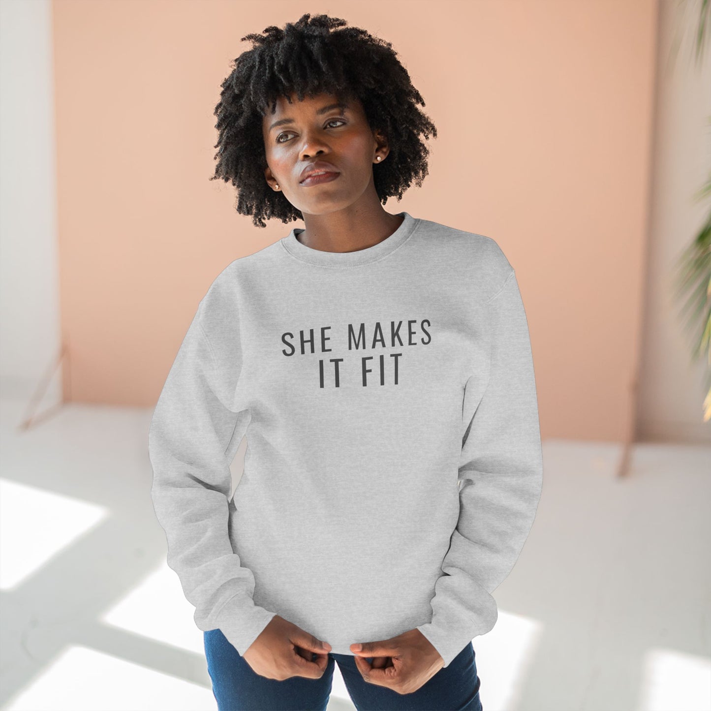 She Makes It Fit women in trucking sweatshirt for female CDL drivers — Rolling Line
