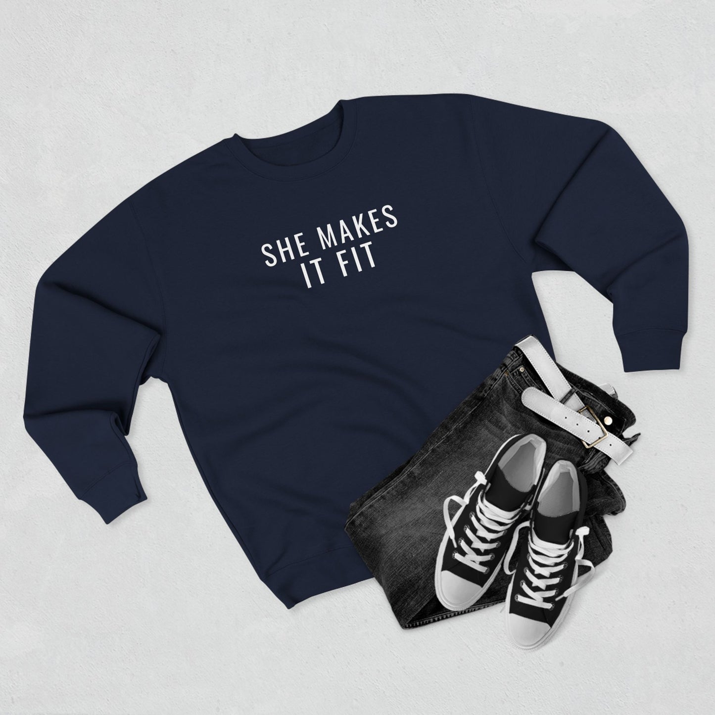 She Makes It Fit women in trucking sweatshirt for female CDL drivers — Rolling Line