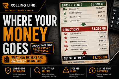 Financial settlement statement with detailed revenue and deduction breakdown on a dark background.