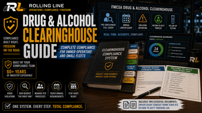Drug and alcohol clearinghouse guide with related materials on a dark background