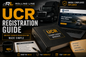 UCR Registration Guide with Rolling Line branding, truck, and computer screen.