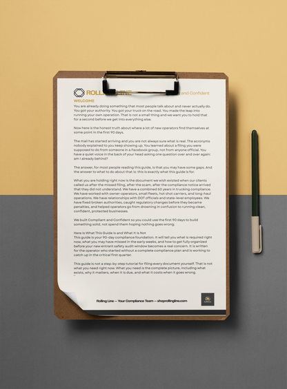 Clipboard with a document on a yellow and gray background