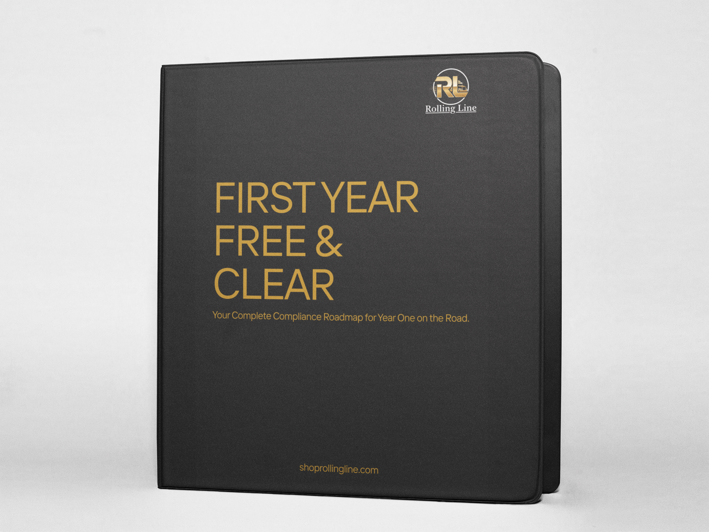 Black book titled 'First Year Free & Clear' with gold text on a white background