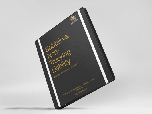 Book titled 'Bobtail vs. Non-Trucking Liability' on a light gray background