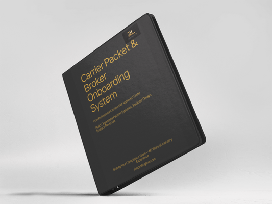 Black book titled 'Carrier Packet & Broker Onboarding System' on a white background