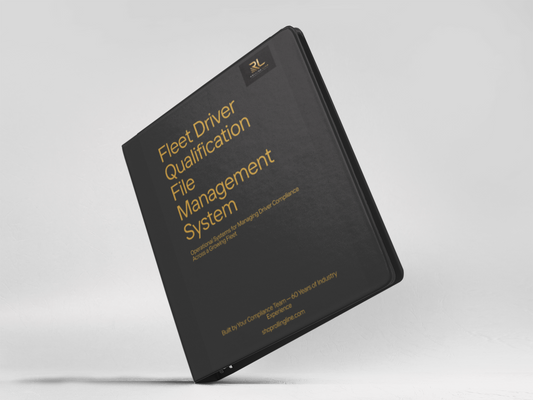 Black book titled 'Fleet Driver Qualification File Management System' on a white background
