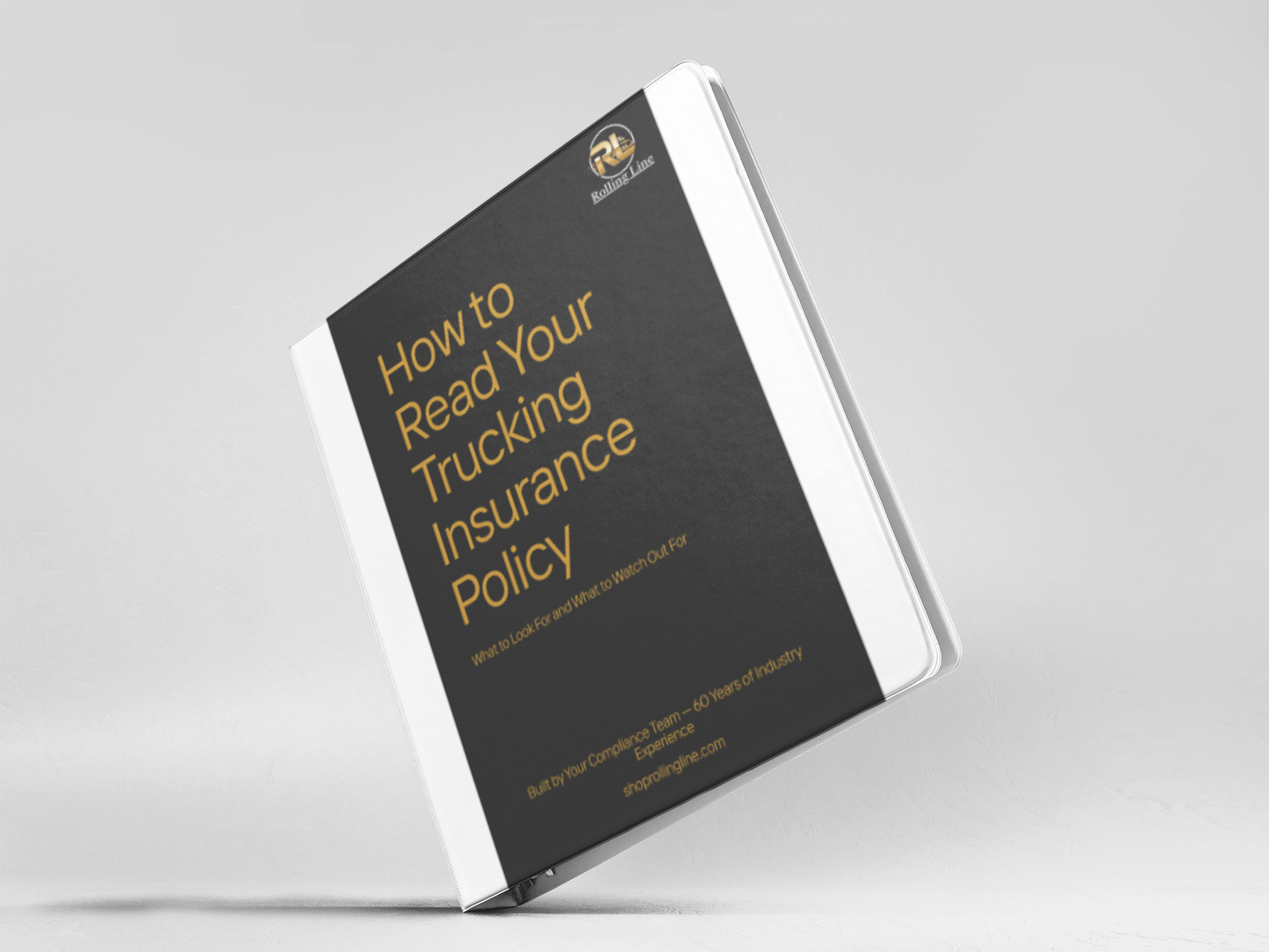 Book titled 'How to Read Your Trucking Insurance Policy' on a light gray background