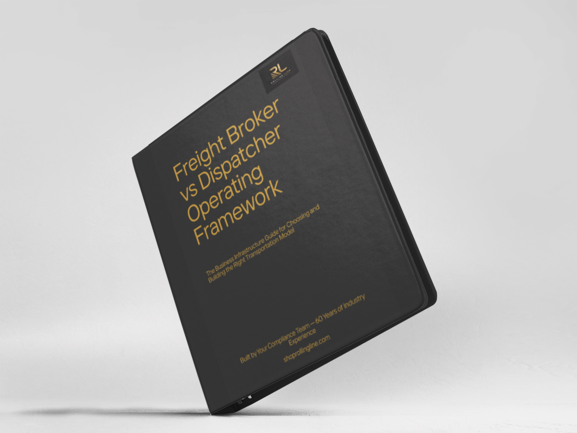 Black book titled 'Freight Broker vs Dispatcher Operating Framework' on a white background