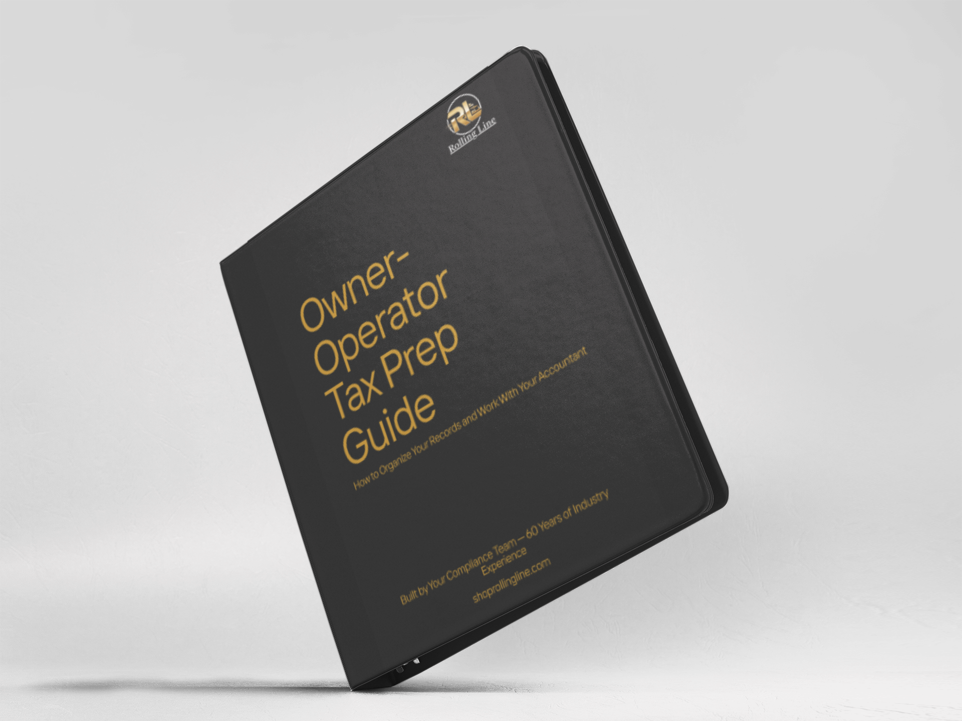 Black book titled 'Owner-Operator Tax Prep Guide' on a white background
