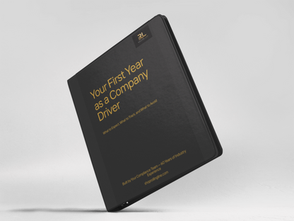 Black book titled 'Your First Year as a Company Driver' on a white background