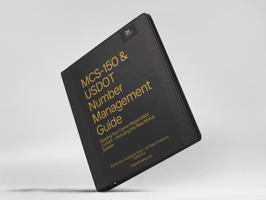 Black book titled 'Quarterly Estimated Taxes for Owner-Operators' on a light gray background