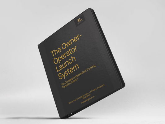 Black book titled 'The Owner Operator Launch System' on a white background