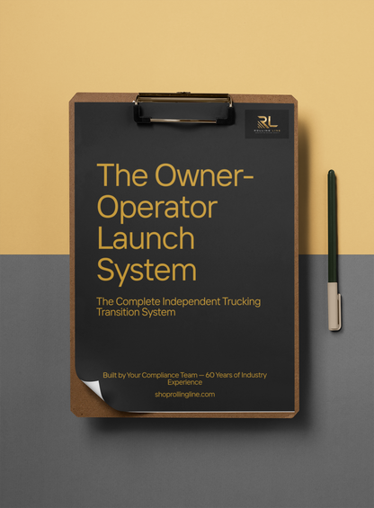 Clipboard with 'The Owner-Operator Launch System' on a gradient background