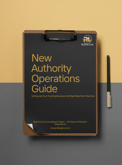 Clipboard with 'New Authority Operations Guide' on a yellow and gray background