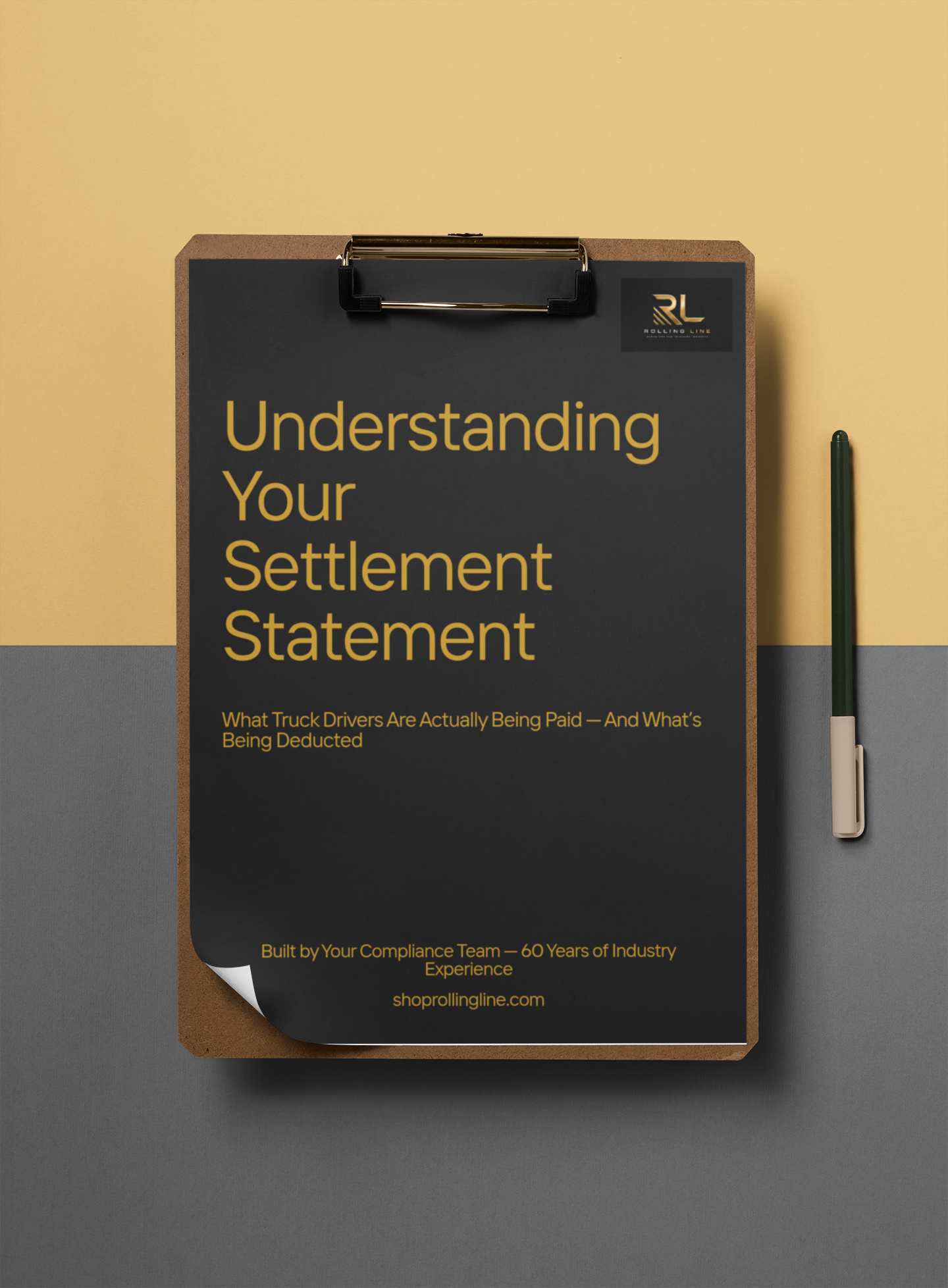 Clipboard with 'Understanding Your Settlement Statement' text on a gradient background