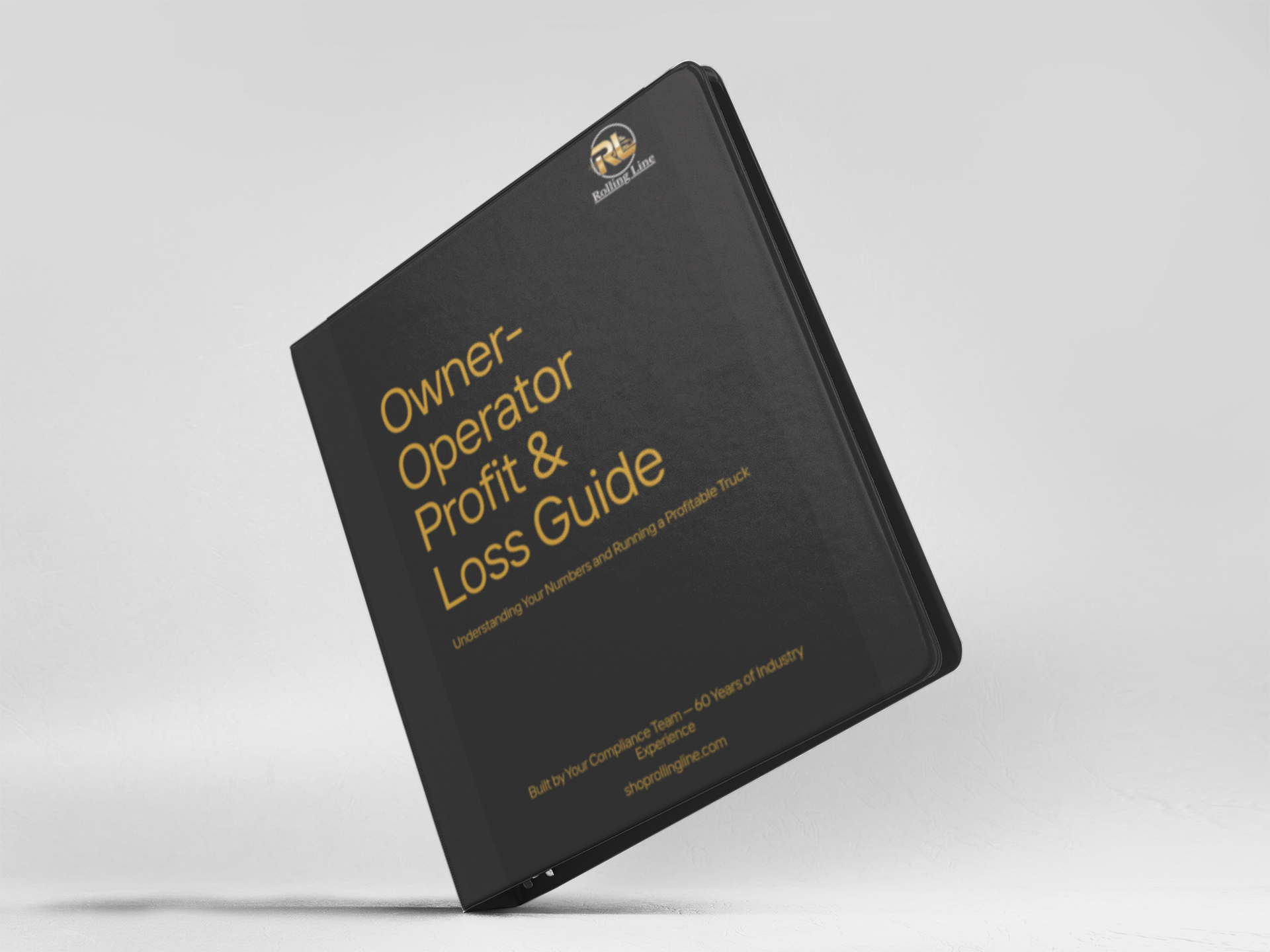 Black book titled 'Owner-Operator Profit & Loss Guide' on a light gray background